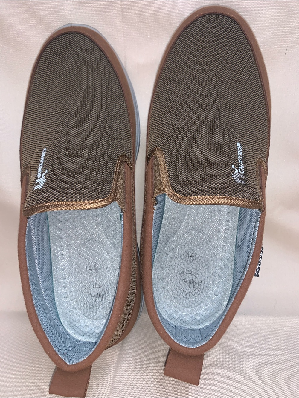 CNA-TROP Men's Brown Mesh Slip-On Walking Shoes Loafers Size 44 US 10.5